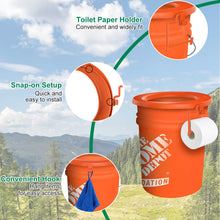 Load image into Gallery viewer, Orange Portable Bucket Toilet Seat - Snap-on for Camping, Hiking, Emergency, Car, Boat, RV Travel