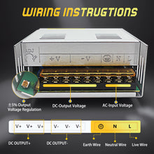 Load image into Gallery viewer, AC to DC Converter 110V to 24V 25A 600W Power Converter, AC 110V 220V to DC 24V Universal Switching Regulated Power Supply SMPS Transformer AC to DC Adapter for LED,CCTV,RV (DC24V-25A-600W)