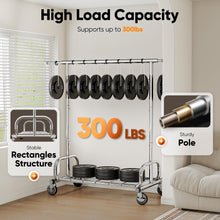 Load image into Gallery viewer, HOKEEPER Clothes Rack Clothing Racks for Hanging Clothes, Portable Clothes Rack with Lockable Wheels, Commercial Heavy Duty Garment Rack for Bedroom, Living Room, Laundry, Balcony