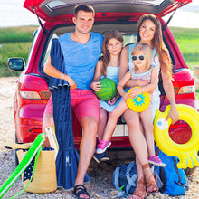 Load image into Gallery viewer, AMMSUN 8 Feet Large Beach Umbrella with Sand Anchor Heavy Duty High Wind Portable Outdoor Umbrellas UPF 50+ Protection Air Vent Tilt Patio Garden Pool Blue