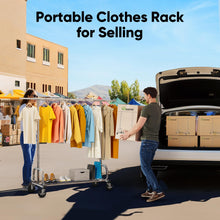 Load image into Gallery viewer, HOKEEPER Clothes Rack Clothing Racks for Hanging Clothes, Portable Clothes Rack with Lockable Wheels, Commercial Heavy Duty Garment Rack for Bedroom, Living Room, Laundry, Balcony