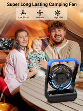 Load image into Gallery viewer, Battery Operated Fan, Camping Fan Battery Powered, Super Long Lasting, Portable D-Cell Battery Powered Desk Fan with Timer, 3 Speeds, Quiet, 180° Rotation, for Office,Bedroom,Outdoor, 5&#39;&#39;, Blue