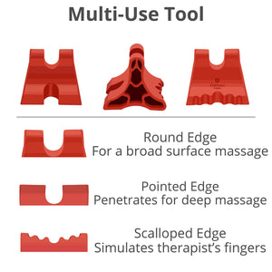 Davinci Tool (Red) -USA Made- Hard Rubber Neck Tension Relief & Pressure Point Massage Tool - Occipital Release Tool - Cervical Traction Device- Suboccipital Release Device - Neck Stretcher