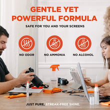 Load image into Gallery viewer, WHOOSH! Screen Shine Pro 16.9 fl oz Refillable TV Screen Cleaner with Microfiber Cloth - Streak-Free Cleaner for Flat Screen, OLED TV, LCD, Smart TV, and Monitors - Non-Toxic and Odorless Formula