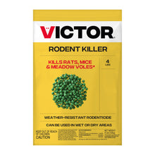 Load image into Gallery viewer, Victor Rat Poisoning for Inside &amp; Outdoor Use - Kills Rats, Mice, Meadow Voles | Mouse Poisoning for Indoor &amp; Outside Areas, Ready-to-Use, Yellow, M925, 4 lbs