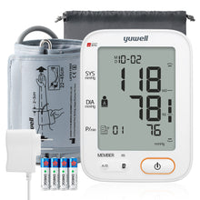 Load image into Gallery viewer, yuwell Blood Pressure Monitors/Machine for Home Use, Automatic Digital BP Cuff 17.7 inch, Largest Backlit Display, AC Adapter, 2-Users, 198 Recordings,Style 680 Series