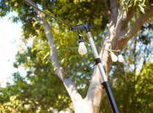 Load image into Gallery viewer, 5-24 ft Long Telescopic Extension Pole with Utility Hook // Telescoping Pole for Christmas Lights Installation, String Lights, Birdfeeders // Lightweight and Sturdy // Christmas Light Pole with Hook
