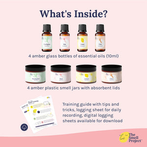 The Smell Project Smell Training Kit - Essentials - Olfactory Training Kit with 10ml Real Essential Oils - Smell Therapy for Smell Loss