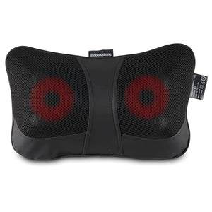 Brookstone Shiatsu Neck and Lumbar Massager, Deep Kneading Massage Pillow with Heat - Neck, Shoulder, Leg, Lumbar Portable Massager, Electric Massage Pillow for Home Office Car