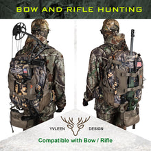 Load image into Gallery viewer, YVLEEN Hunting Backpack, Waterproof Camo Hunting Packs for Men, Durable Large Capacity Hunting Day Pack for Rifle Bow Gun