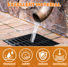 Load image into Gallery viewer, Cast Iron Drain Grate 24x24 Inch Outdoor Square Drain Cover B Class Heavy Duty Sewer Grate Durable Channel Grate for Driveway Concrete Yard Garage Black Finish