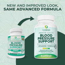 Load image into Gallery viewer, PurePremium Blood Pressure Supplements with Hawthorn Berry, Hibiscus, Garlic &amp; Vitamin B12- Nitric Oxide Supplement for Normal Heart Health, Circulation Health &amp; Blood Pressure Support - 90ct