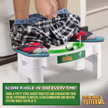 Load image into Gallery viewer, Gagster Royal Squat Putter – Mini Golf Toilet Game – Foldable Potty Stool for Adults – Funny Gag Gift for Men – White Elephant Present Ideas for Office – Indoor Golf Game for Men