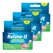 Load image into Gallery viewer, Dentemp Denture Reline Kit - Advanced Formula Reline It Denture Reliner (Pack of 3) - Denture Kit to Refit and Tighten Dentures for Both Upper &amp; Lower Denture