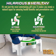 Load image into Gallery viewer, Gagster Royal Squat Putter – Mini Golf Toilet Game – Foldable Potty Stool for Adults – Funny Gag Gift for Men – White Elephant Present Ideas for Office – Indoor Golf Game for Men