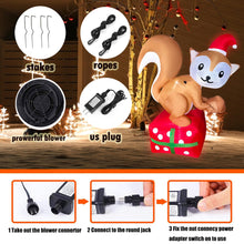 Load image into Gallery viewer, JOYEASE 5 FT Christmas Inflatable Squirrel Standing on Gift Box Decorations LED Lighted Xmas Christmas Blow up Yard Decorations for Party Indoor Outdoor Garden Decor