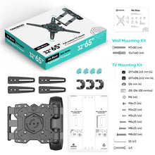 Load image into Gallery viewer, ONKRON Full Motion TV Wall Mount for 32-65 Inch Screen up to 90.4 lbs, Rotating TV Mount with Swivel and Tilt, Extendable Arm, VESA 100x100-400x400, Articulating Television Mount Bracket Black
