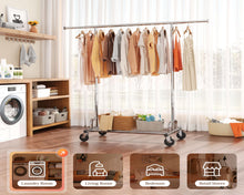 Load image into Gallery viewer, HOKEEPER Clothes Rack, Clothing Racks for Hanging Clothes Heavy Duty Garment Rack Rolling Coat Rack with Lockable Wheels Portable Closet, for Bedroom, Living Room, Laundry, Balcony