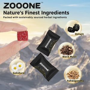 zooone- Pure Himalayan Shilajit Gummies – Premium Shilajit for Men & Women, Energy & Stamina Booster, Supports Immune & Muscle Health – Natural Herbal Blend with Ashwagandha & Black Musli