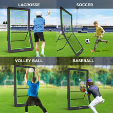 Load image into Gallery viewer, ZivPlay Lacrosse Rebounder for Backyard Lacrosse Bounce Back Net Volleyball Rebounder Net for Lax and Volleyball Practice Five Rebound Angles Includes Ball 7x4 ft