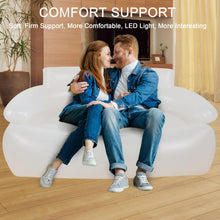 Load image into Gallery viewer, MIICASA Double Inflatable Couch Sofa Camping Chair, LED Inflatable Chair with Lights, Blow Up Illuminated Air Lounger Chair with Electric Pump, Indoor Outdoor Automatic Inflatable Sofa for Room Yard