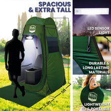 Load image into Gallery viewer, Pop Up Privacy Tent for Portable Toilet for Adults Camping Portable Toilet with Sensor Light Toilet Bags Poo Powder Porta Potty Chemicals