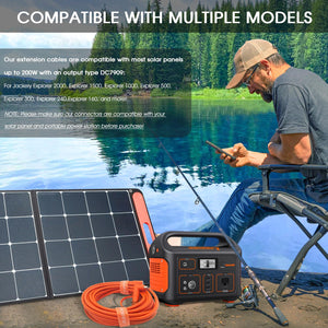 Hoeine Solar Panel Extension Cable Compatible with Jackery Solar Panel Connector Perfectly for Gz Yeti, Aker, Jackery Portable Power Station (35 Feet)