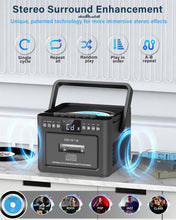 Load image into Gallery viewer, Greadio Boombox CD and Cassette Player Combo, 5000mAh Rechargable CD Player Boombox with Bluetooth Receive/Transmit/FM Radio/USB/TF/AUX/Remote Control, Boom Box Cassette Player for Home Outdoor