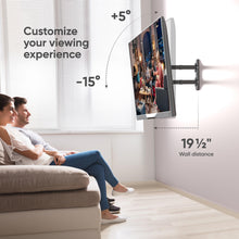 Load image into Gallery viewer, ONKRON Full Motion TV Wall Mount for 32-65 Inch Screen up to 90.4 lbs, Rotating TV Mount with Swivel and Tilt, Extendable Arm, VESA 100x100-400x400, Articulating Television Mount Bracket Black