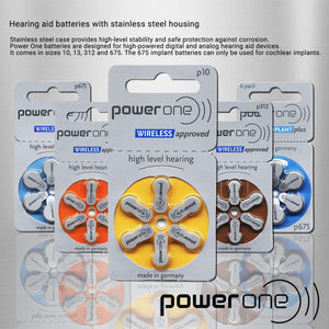 Power One Hearing Aid Battery Size 10 - Pack Of 60 Batteries