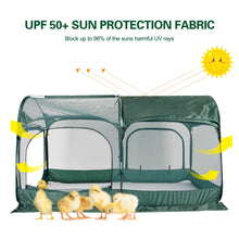 Load image into Gallery viewer, ANC POP Portable Chicken Run Large Pop-Up Chicken Pen for Small Animals Outdoor Gardening Net with 3 Doors and Handbag, Easy to Install and Storage, Green