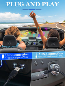 External Universal CD Player for Car - Lehwey Portable Car CD Players with AUX Cable & Remote Control, Plugs into Cars USB Port, Laptop, TV, Mac, Computer, for Android 4.4 and Above Navigation