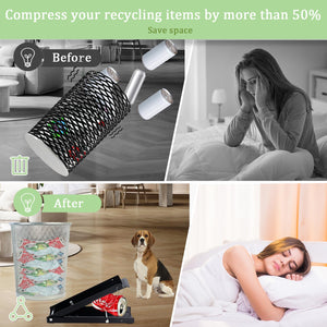 Can Crusher for Recycling Aluminium Foot Operated, Heavy Duty Portable Pedal Steel Floor Can Smashers for 6Oz-24Oz Beer Cans, Canned Pet Food, Metal/Plastic Bottle Soda Can Crushers