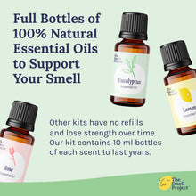 Load image into Gallery viewer, The Smell Project Smell Training Kit - Essentials - Olfactory Training Kit with 10ml Real Essential Oils - Smell Therapy for Smell Loss
