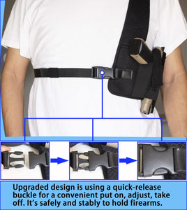 HOGIKUO Universal Shoulder Holster，Chest Holster,Concealed Shoulder Holster for Men,Fits 1911,M&P Shield 9mm, Glock 19,Sig P365,S&W Bodyguard and More（Right Hand）