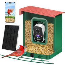 Load image into Gallery viewer, Metal Smart Bird Feeder with Camera – Solar Powered, AI Bird Identification &amp; 2.5K HD Auto Capture Videos, Arrival Notifications, 2.1L Capacity &amp; 100% Durable Design