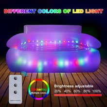 Load image into Gallery viewer, MIICASA Double Inflatable Couch Sofa Camping Chair, LED Inflatable Chair with Lights, Blow Up Illuminated Air Lounger Chair with Electric Pump, Indoor Outdoor Automatic Inflatable Sofa for Room Yard