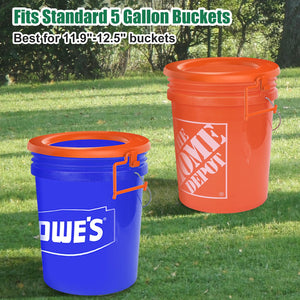 Orange Portable Bucket Toilet Seat - Snap-on for Camping, Hiking, Emergency, Car, Boat, RV Travel