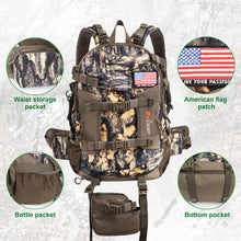 Load image into Gallery viewer, YVLEEN Hunting Backpack, Waterproof Camo Hunting Packs for Men, Durable Large Capacity Hunting Day Pack for Rifle Bow Gun