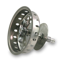 Load image into Gallery viewer, Highcraft 97633 Kitchen Sink Spin and Seal Basket Strainer Replacement for Standard Drains (3-1/2 Inch) Chrome Plated Stainless Steel Body with Threaded Stopper