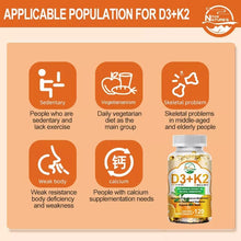 Load image into Gallery viewer, Vitamin D3 5000 IU + K2 200mcg 120 Capsules Extra Strength D3 K2 Supplements