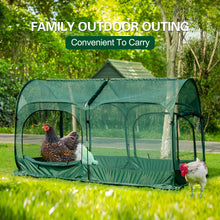 Load image into Gallery viewer, ANC POP Portable Chicken Run Large Pop-Up Chicken Pen for Small Animals Outdoor Gardening Net with 3 Doors and Handbag, Easy to Install and Storage, Green