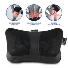 Load image into Gallery viewer, Brookstone Shiatsu Neck and Lumbar Massager, Deep Kneading Massage Pillow with Heat - Neck, Shoulder, Leg, Lumbar Portable Massager, Electric Massage Pillow for Home Office Car