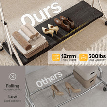 Load image into Gallery viewer, HOKEEPER Clothes Rack with Wood Shelves Height Adjustable Clothing Rack with Lockable Wheels 500LBS Portable Wooden Garment Closet for Bedroom, Living Room, Laundry, Balcony, Silver