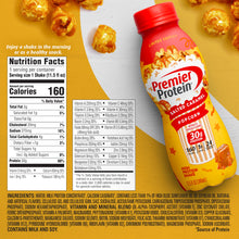 Load image into Gallery viewer, Premier Protein Shake Limited Edition Salted Caramel Popcorn, 30g 1g Sugar 24 Vitamins Minerals Nutrients to Support Immune Health 11.5 fl oz, 12 Pack