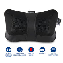 Load image into Gallery viewer, Brookstone Shiatsu Neck and Lumbar Massager, Deep Kneading Massage Pillow with Heat - Neck, Shoulder, Leg, Lumbar Portable Massager, Electric Massage Pillow for Home Office Car