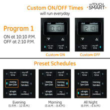 Load image into Gallery viewer, myTouchSmart Outlet Timer, Dual Plug-in Digital Timer Outlet, Simple Programmable Outlet Timer, Indoor/Oudoor Countdown Timer, Weather Resistant, Seasonal Light Timer, Black, 1 Pack, 26898-P2
