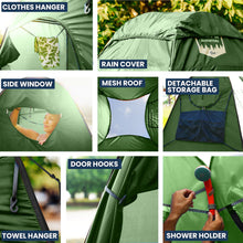 Load image into Gallery viewer, Pop Up Privacy Tent for Portable Toilet for Adults Camping Portable Toilet with Sensor Light Toilet Bags Poo Powder Porta Potty Chemicals
