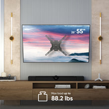 Load image into Gallery viewer, Full Motion TV Wall Mount for 26-55 Inch Screen up to 88 lbs - Articulating, Swinging TV Wall Mount Swivel and Tilt 75x75-400x400 VESA Mount Corner/Television Mount Extendable Arm Black