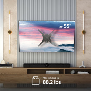 Full Motion TV Wall Mount for 26-55 Inch Screen up to 88 lbs - Articulating, Swinging TV Wall Mount Swivel and Tilt 75x75-400x400 VESA Mount Corner/Television Mount Extendable Arm Black